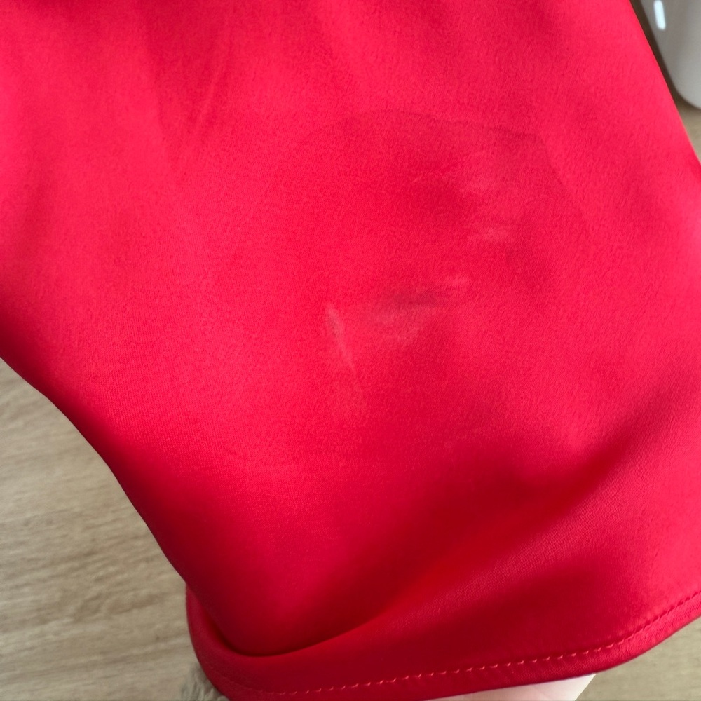 NWT ZARA Satin Effect Midi Dress Bright Red 8372/090 - Picture 6 of 7